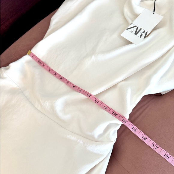 NWT Zara White Ivory Drape Dress Size Small 2157/229/712/S - Picture 6 of 11
